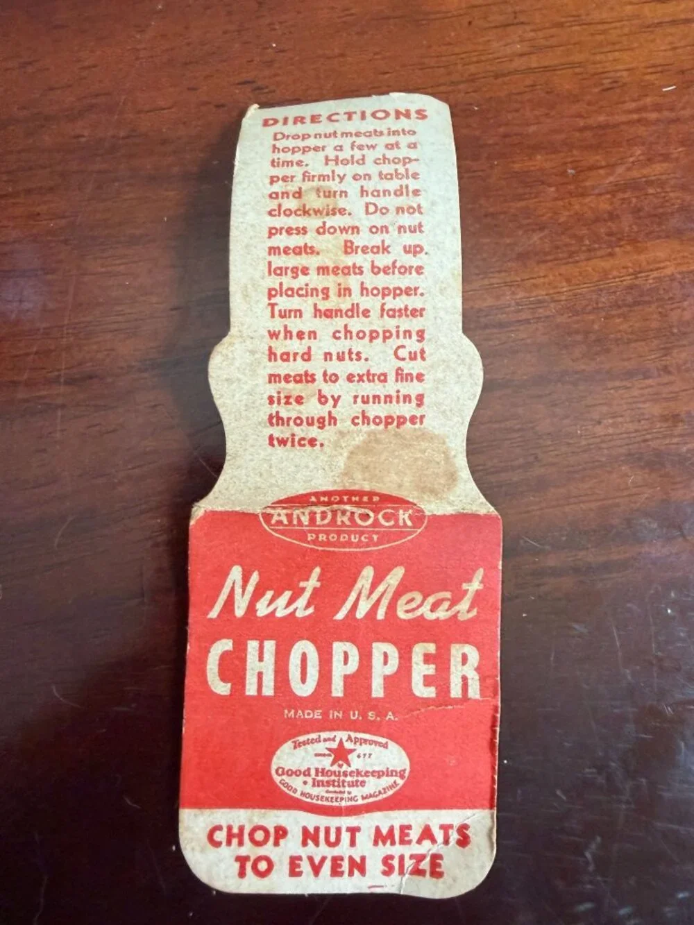 Vintage Androck Brand Nut Meat Chopper, 1930-1950